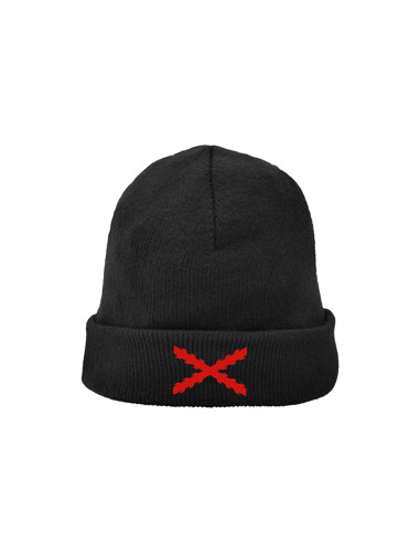 Gorro lana bordado "Aspa Borgoña"
