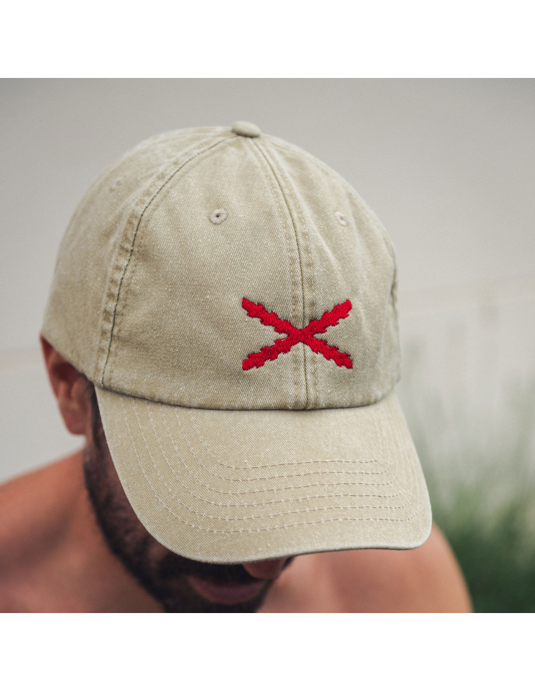 Gorra Vintage Bordada "Aspa de Borgoña"