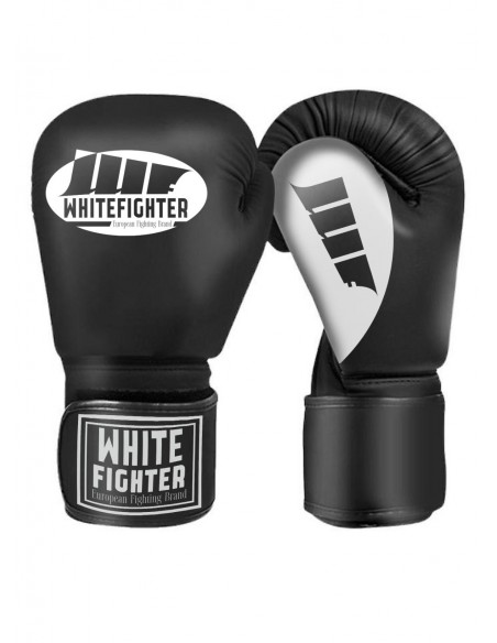 WHITE FIGHTER Boxing Gloves – Black